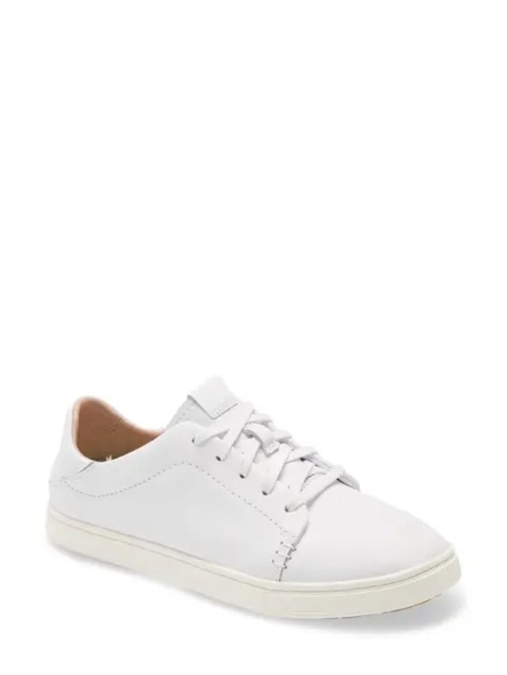 OluKai Pehuea Lī ‘Ili White Leather Sneakers Women’s Size 9 Drop-In Heel Comfort